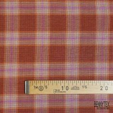 Coton seersucker motif petit quadrillage orchidée délicate lavande blanc optique