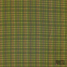 Coton froissé élasthanne motif mini carreau mandarine violine blanc discret