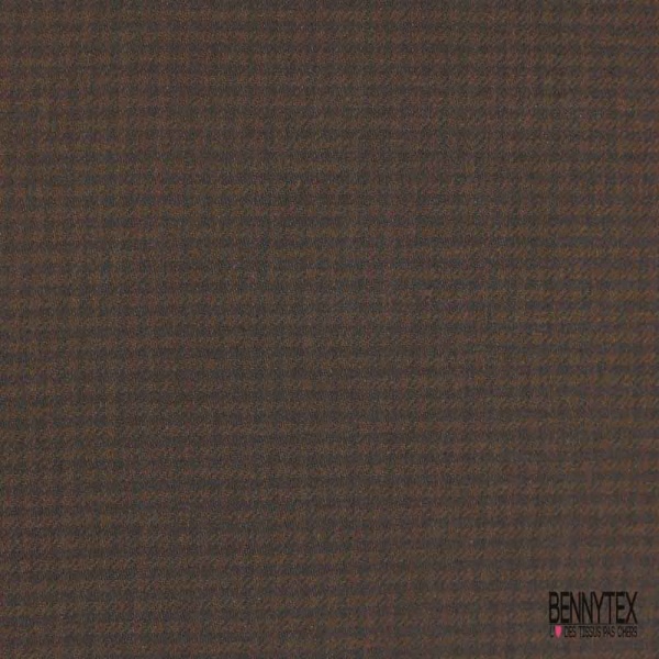 Coton gratté tissé teint pied de poule anthracite taupe foncé