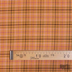 Coton gratté tissé teint pied de poule anthracite taupe foncé