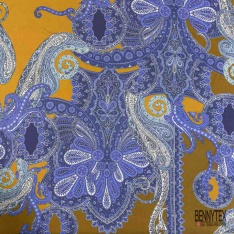 Fibranne viscose imprimé digital simple base motif géométrique multicolore