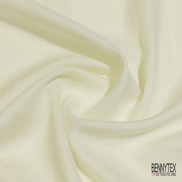 Etamine de laine et soie fluide blanc cassé