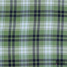 Coton viscose tissé teint tartan sapin marine blanc discret lurex argent