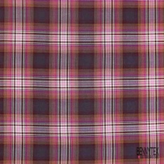 Coton viscose tissé teint petit tartan gris noir vanille blanc discret ocre lurex or