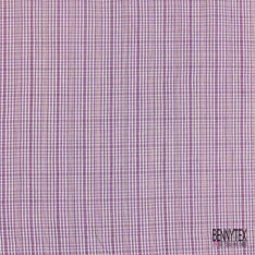 Coton froissé motif tartan violine citron vert mandarine gris beige fond blanc discret