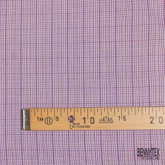 Coton froissé motif tartan violine citron vert mandarine gris beige fond blanc discret