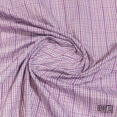 Coton froissé motif tartan violine citron vert mandarine gris beige fond blanc discret