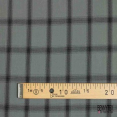 Coton viscose tissé teint élasthanne tartan noir fond violet