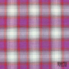 Coton viscose tissé teint élasthanne tartan noir fond anthracite