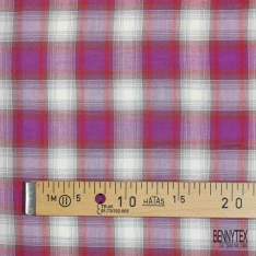 Coton viscose tissé teint élasthanne tartan noir fond anthracite