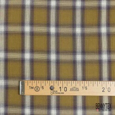 Coton viscose tissé teint élasthanne tartan orchidée rouge blanc cassé gris