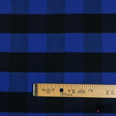 Coton viscose pour chemise bûcheron imprimé grand carreau camel gazon blanc discret bleu charron