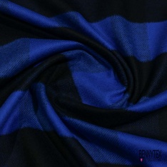 Coton viscose pour chemise bûcheron imprimé grand carreau camel gazon blanc discret bleu charron