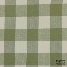 Coton viscose gratté chemise bûcheron tissé teint grand carreau bleu roi noir