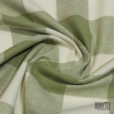 Coton viscose gratté chemise bûcheron tissé teint grand carreau bleu roi noir