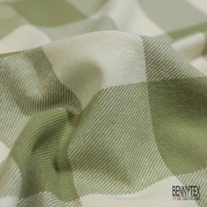 Coton viscose gratté chemise bûcheron tissé teint grand carreau bleu roi noir