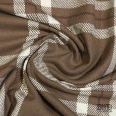 Coton viscose gratté chemise bûcheron tissé teint grand carreau tilleul blanc cassé