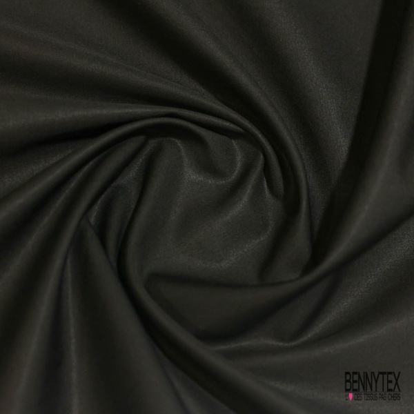Popeline coton polyamide uni noir profond