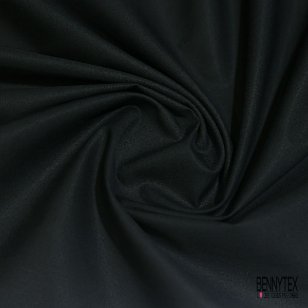 Popeline coton polyamide élasthanne uni noir charbon