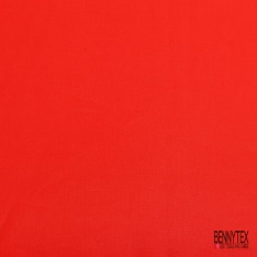 Popeline coton polyamide uni rouge pompier