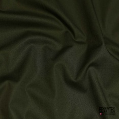 Popeline coton polyamide élasthanne uni kaki militaire