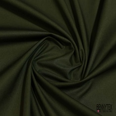 Popeline coton polyamide élasthanne uni kaki militaire
