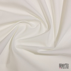 Popeline coton polyamide élasthanne uni blanc discret