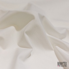 Popeline coton polyamide élasthanne uni blanc discret