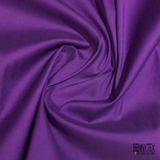Popeline coton polyamide élasthanne uni raisin de Concord