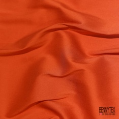 Popeline coton polyamide élasthanne uni orange brûlée