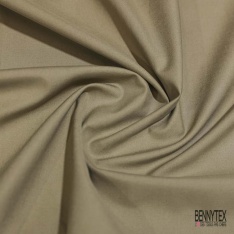 Popeline coton polyamide élasthanne uni encens