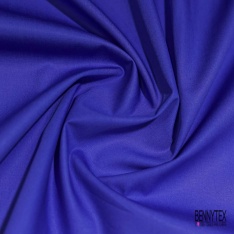 Popeline coton polyamide uni bleu roi