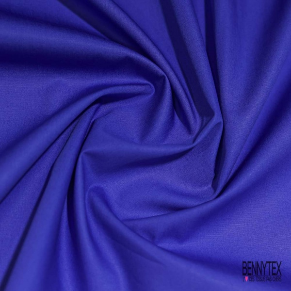 Popeline coton polyamide uni bleu roi