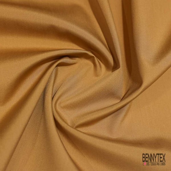 Popeline coton polyamide uni camel