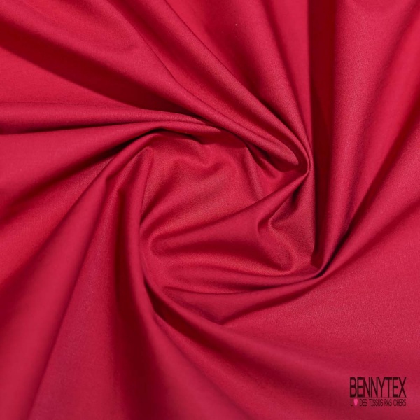 Popeline coton polyamide uni framboise