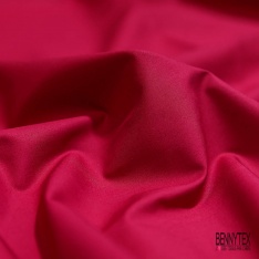 Popeline coton polyamide uni framboise