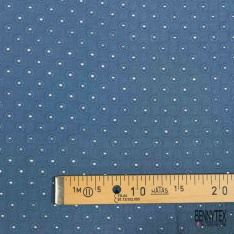 Double gaze de coton broderie anglaise bleu de Copenhague