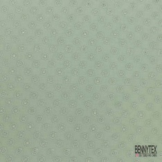 Double gaze de coton broderie anglaise amande pastel