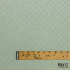 Double gaze de coton broderie anglaise amande pastel