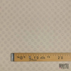 Double gaze de coton broderie anglaise beige pastel