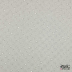Double gaze de coton broderie anglaise gris perle