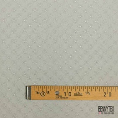 Double gaze de coton broderie anglaise gris perle