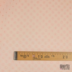 Double gaze de coton broderie anglaise rose pastel