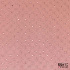 Double gaze de coton broderie anglaise rose des champs