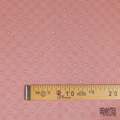 Double gaze de coton broderie anglaise rose des champs