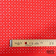 Voile de coton broderie anglaise imprimé fleur rouge