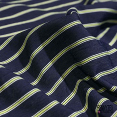 Viscose polyamide imprimé rayure horizontale navy ciel blanc éclatant
