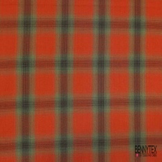 Coton viscose tissé teint tartan noir ocre blanc cassé choco