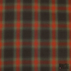 Coton viscose tissé teint tartan mandarin kaki choco