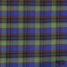 Coton viscose gratté chemise bûcheron tissé teint tartan bleu rouge blanc cassé